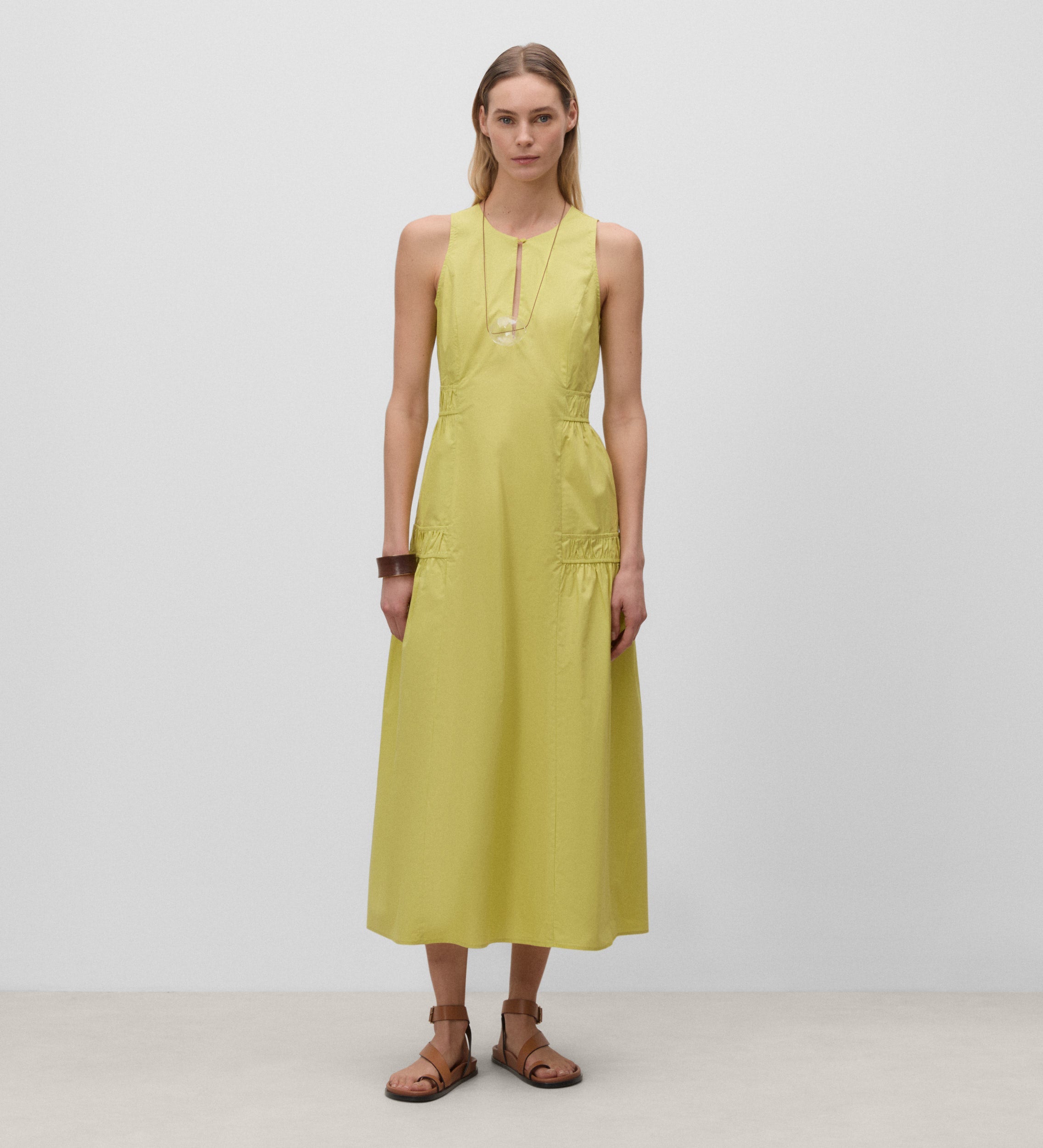 Dress with gathered floors