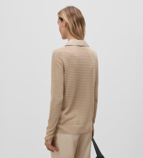 Openwork polo-style jersey