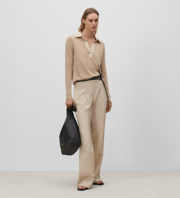Openwork polo-style jersey