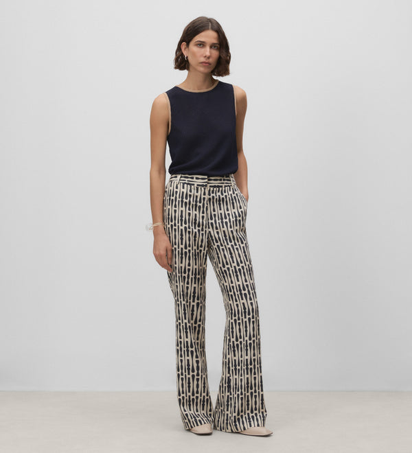 Printed long trousers