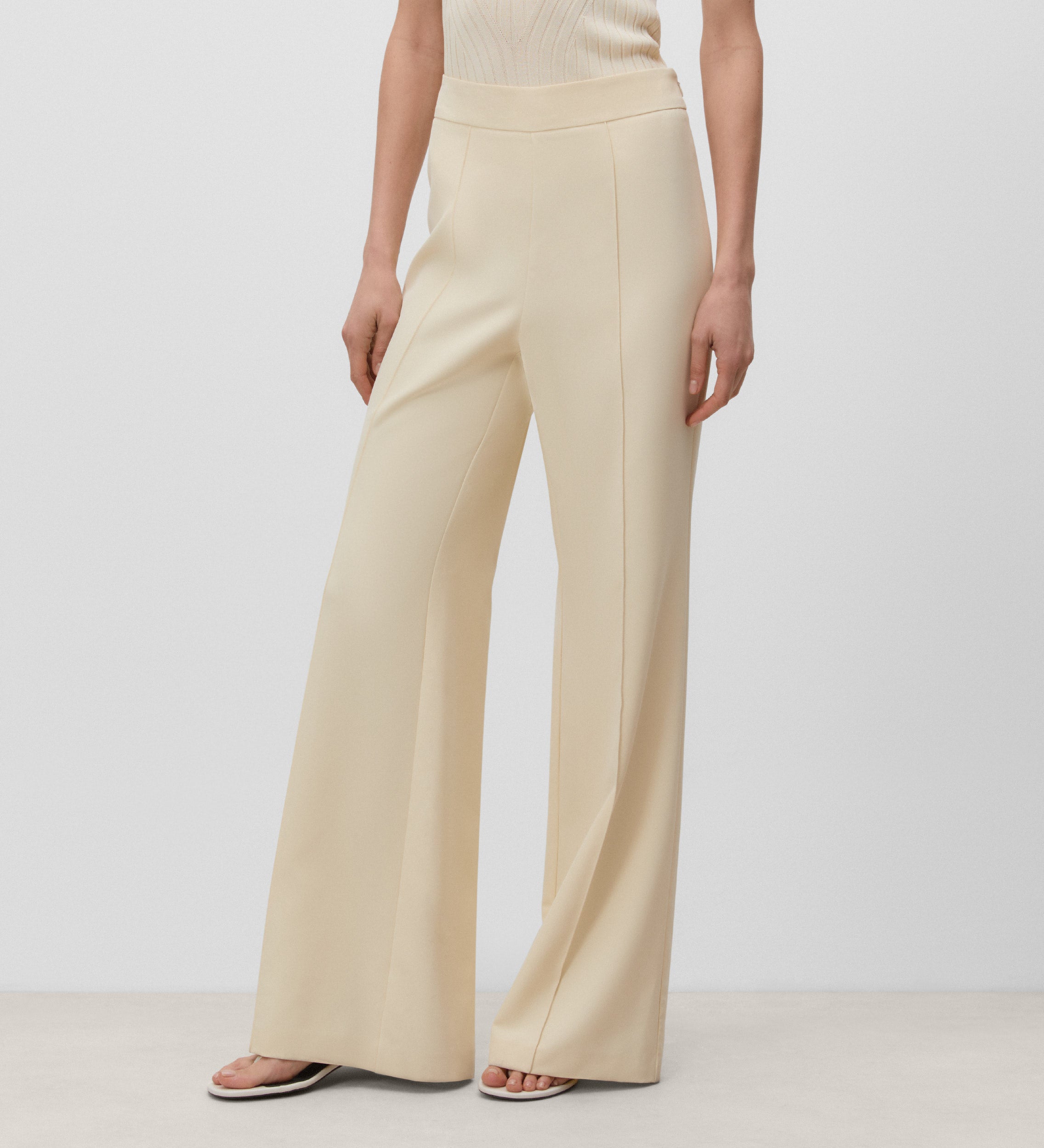 Long flared trousers