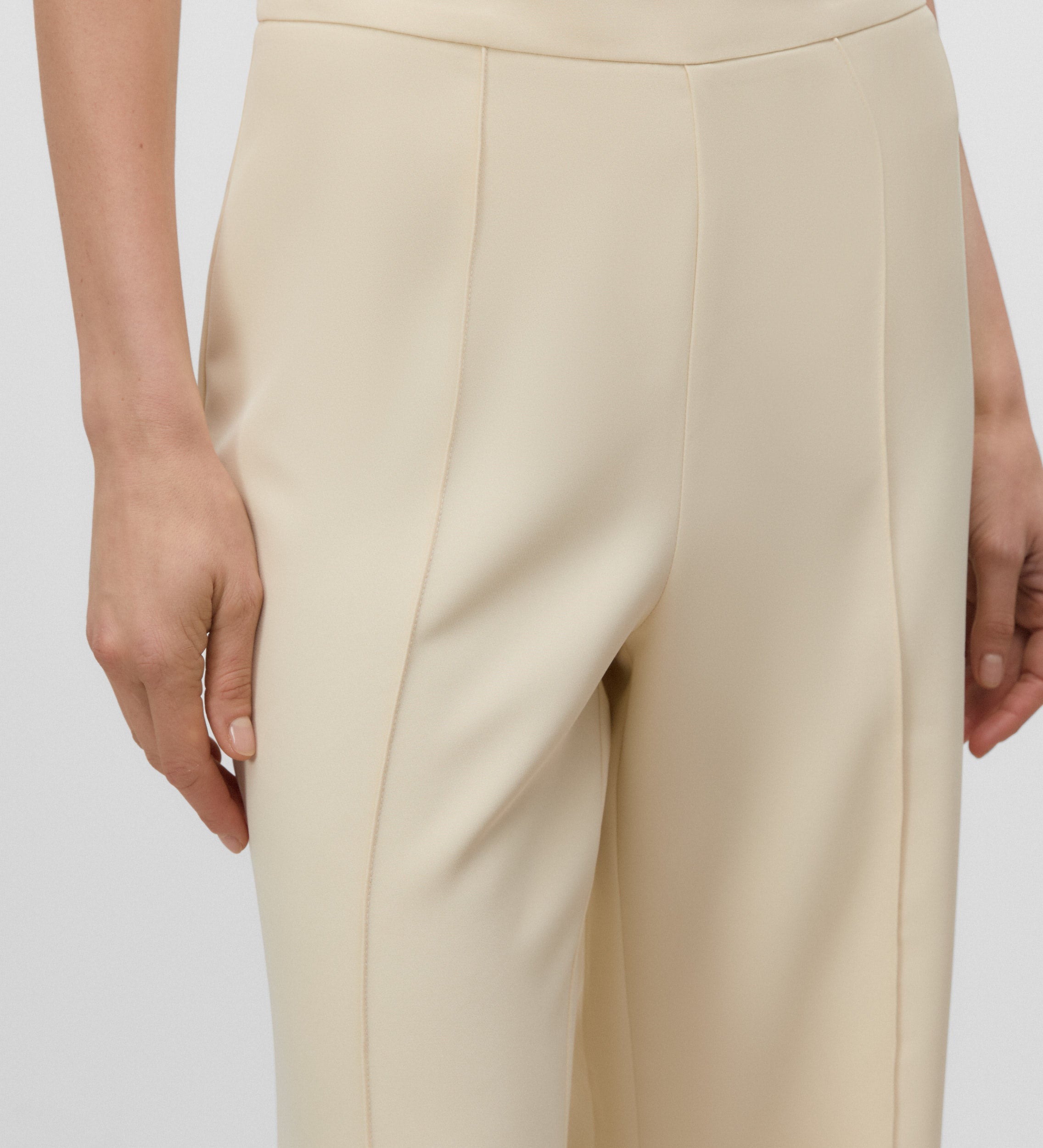 Long flared trousers