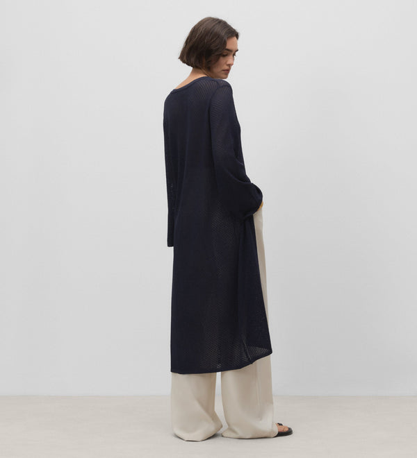 Long openwork cardigan
