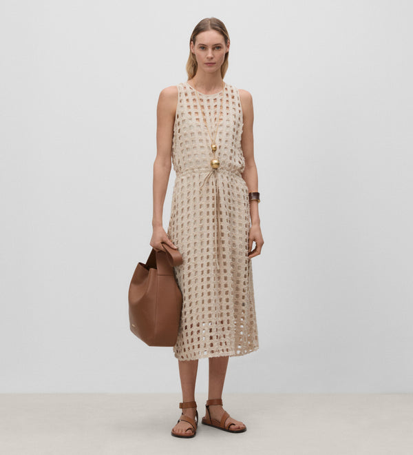 Die-cut midi dress