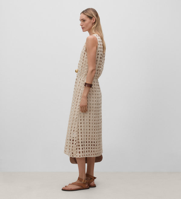 Die-cut midi dress