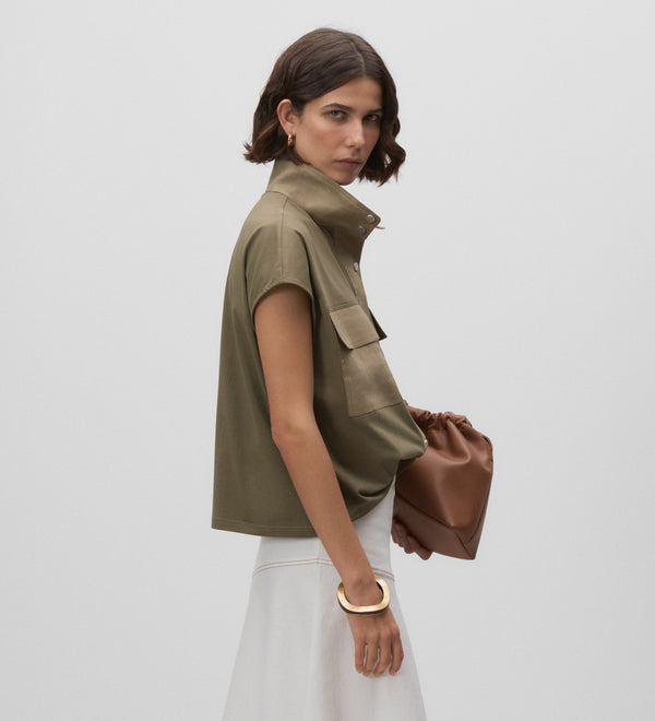 High neck t-shirt