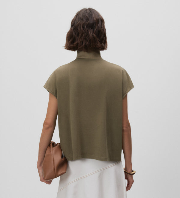 High neck t-shirt