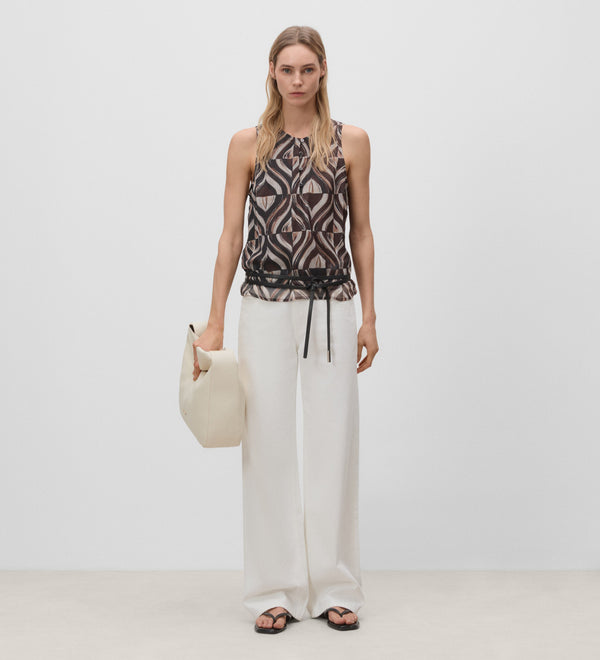 Asymmetrical printed top