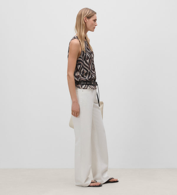 Asymmetrical printed top
