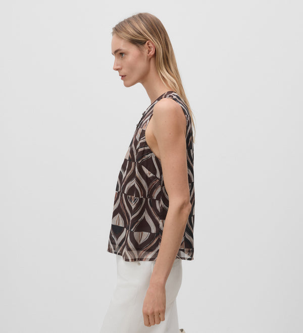 Asymmetrical printed top