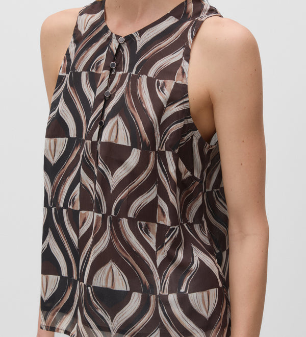 Asymmetrical printed top