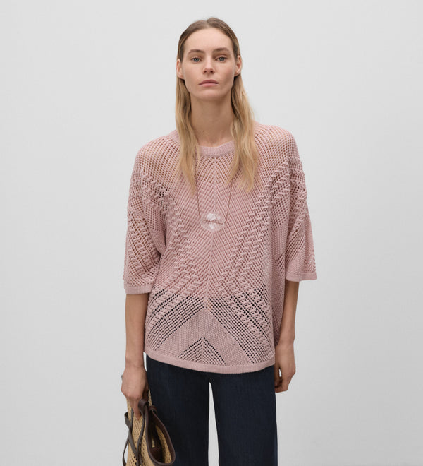 Wide openwork jersey