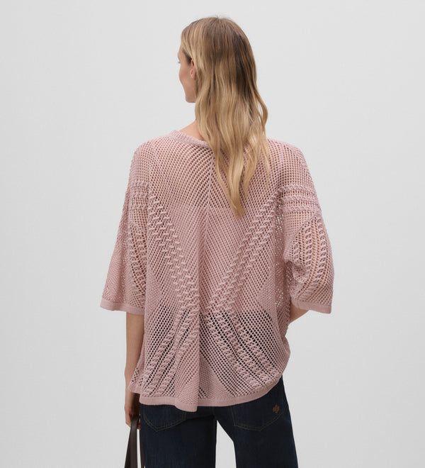 Wide openwork jersey