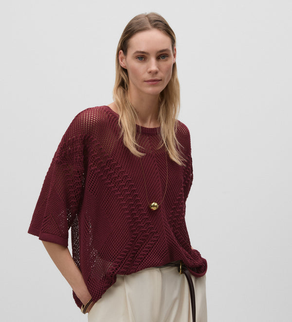Wide openwork jersey