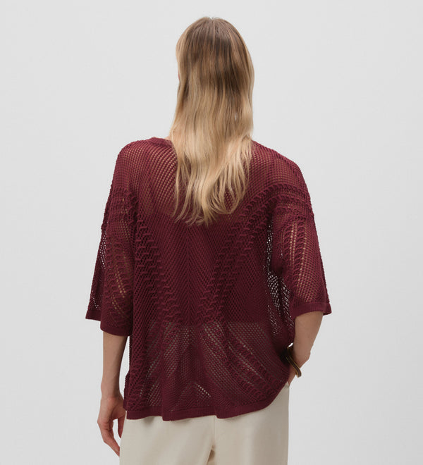 Wide openwork jersey