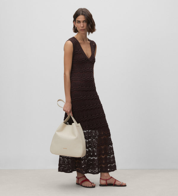 Openwork tricot dress