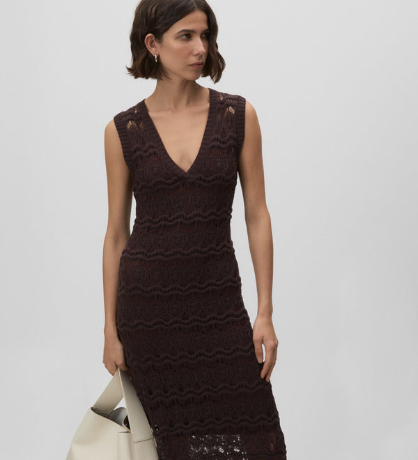 Openwork tricot dress