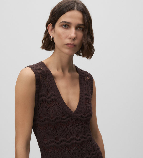 Openwork tricot dress