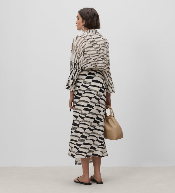 Printed skirt with bows