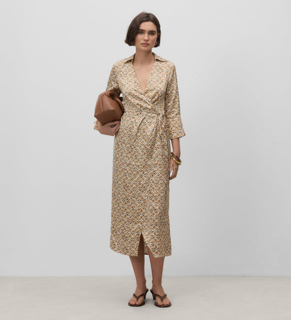 Printed wrap dress