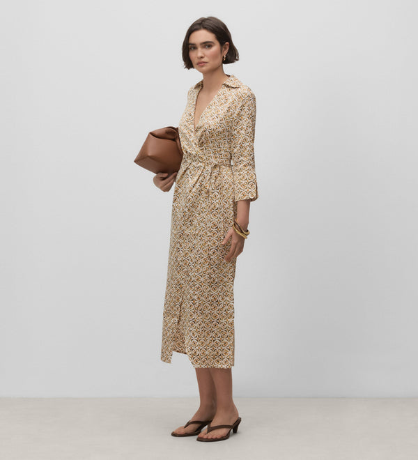 Printed wrap dress