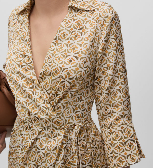 Printed wrap dress