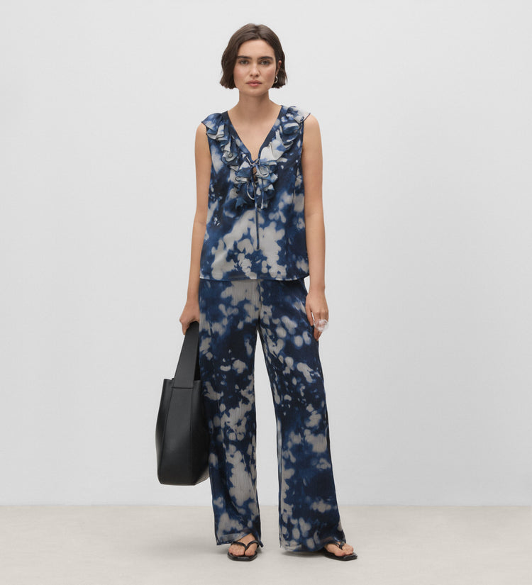 Blouse sans manches imprimée