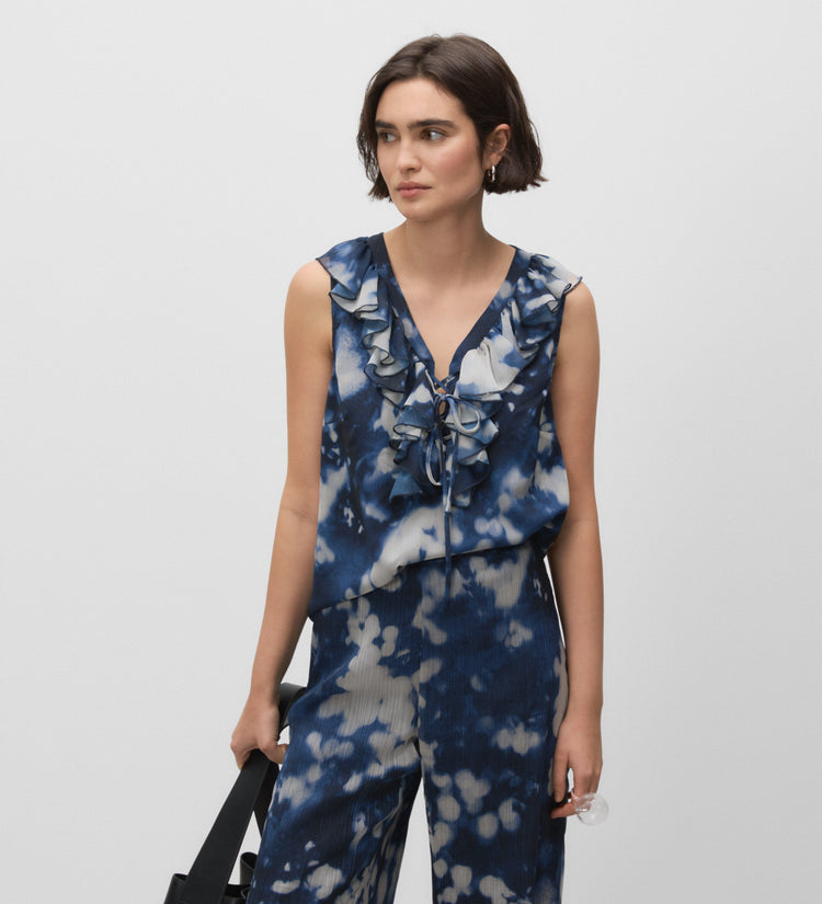 Blouse sans manches imprimée
