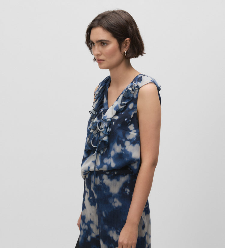 Blouse sans manches imprimée