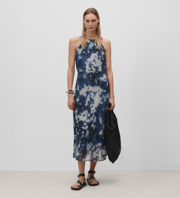 Printed halter dress