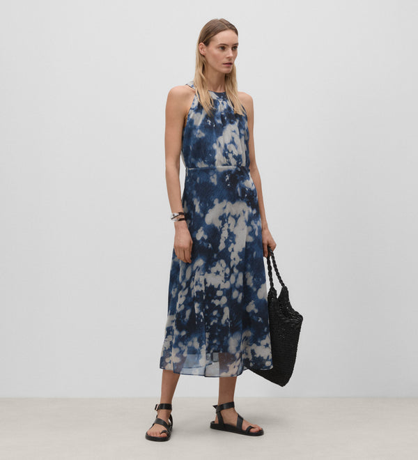 Printed halter dress