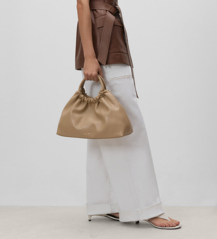 Ruched leather bag