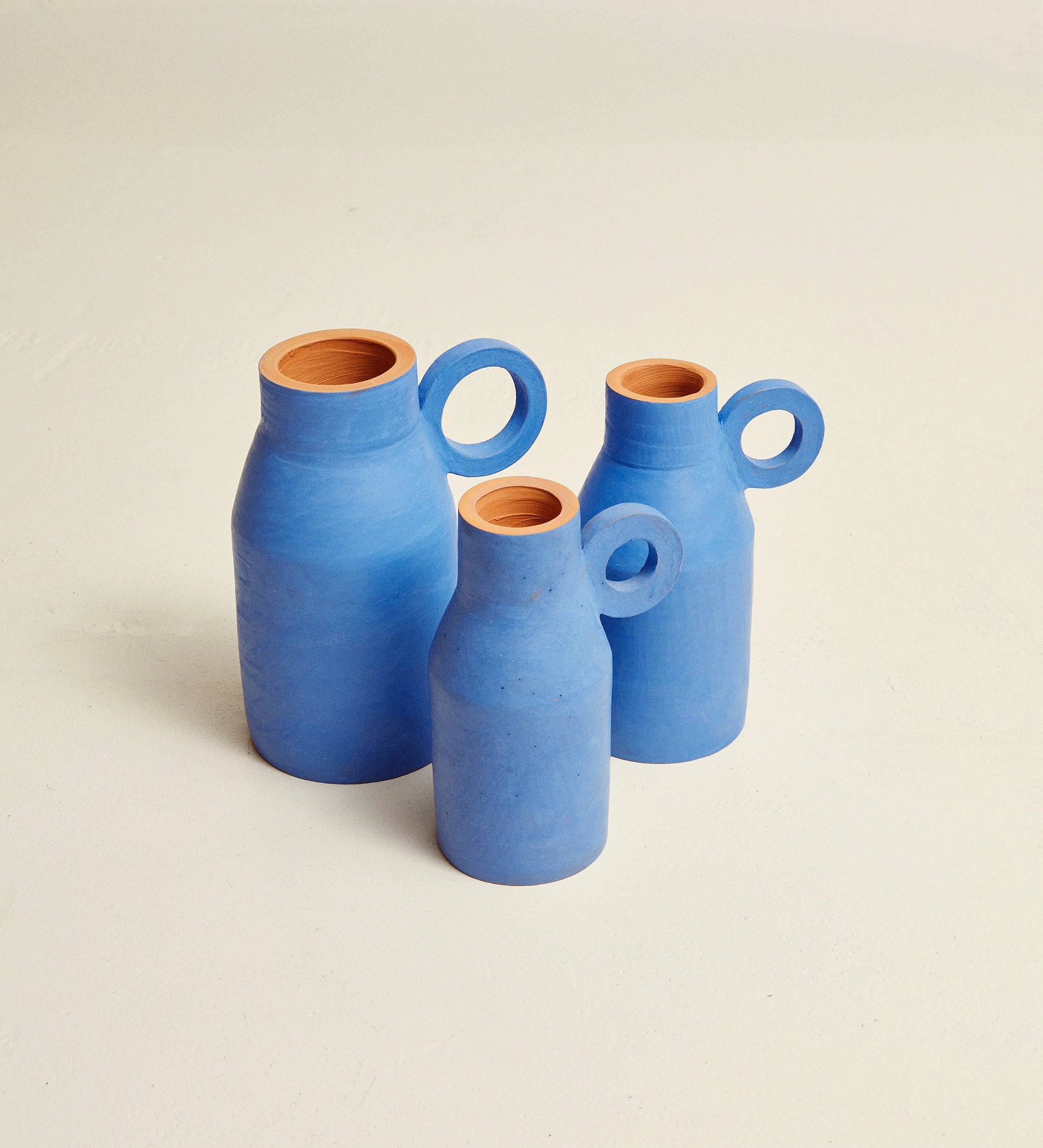 Large Burnished Blue Vase