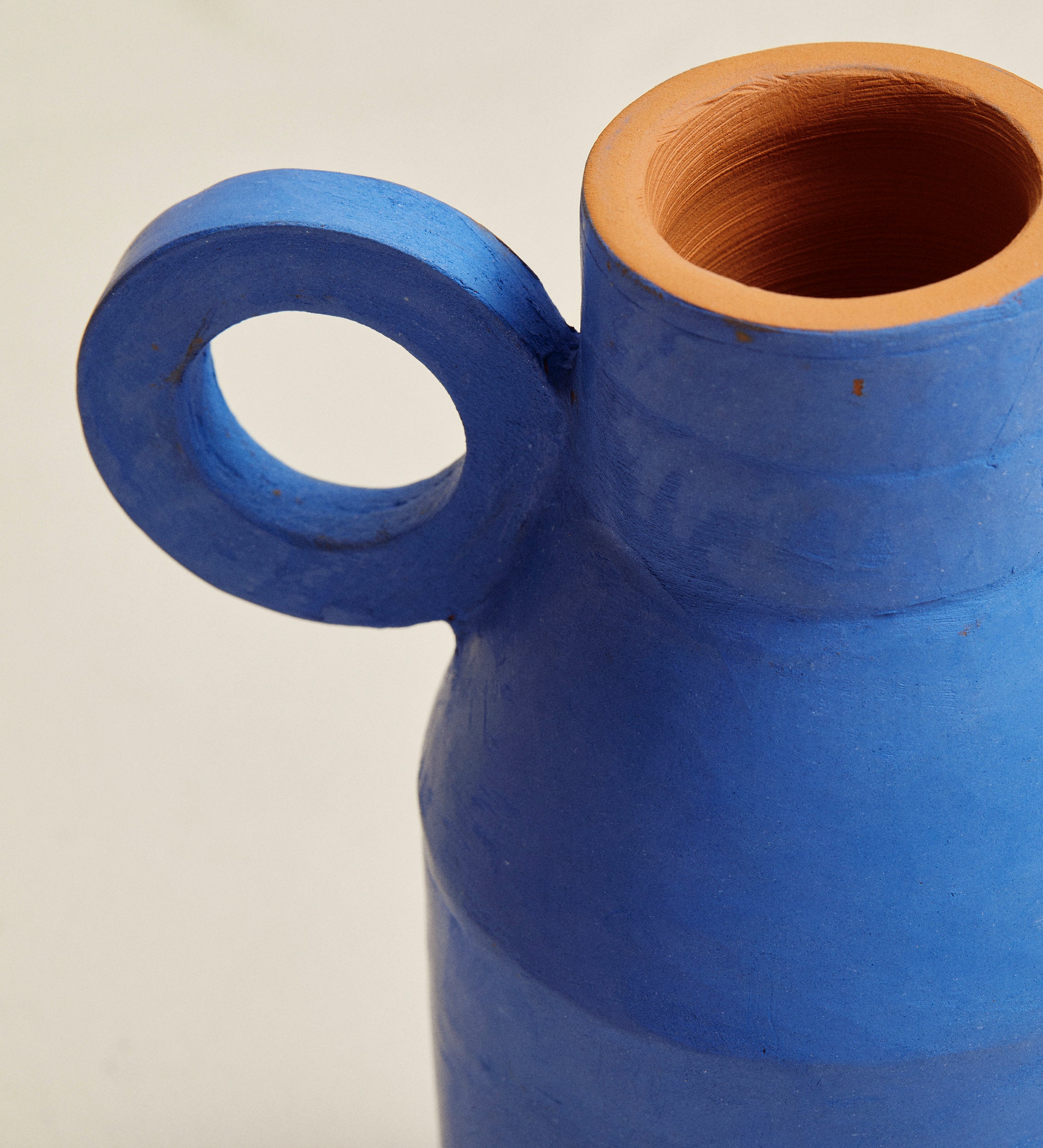 Large Burnished Blue Vase