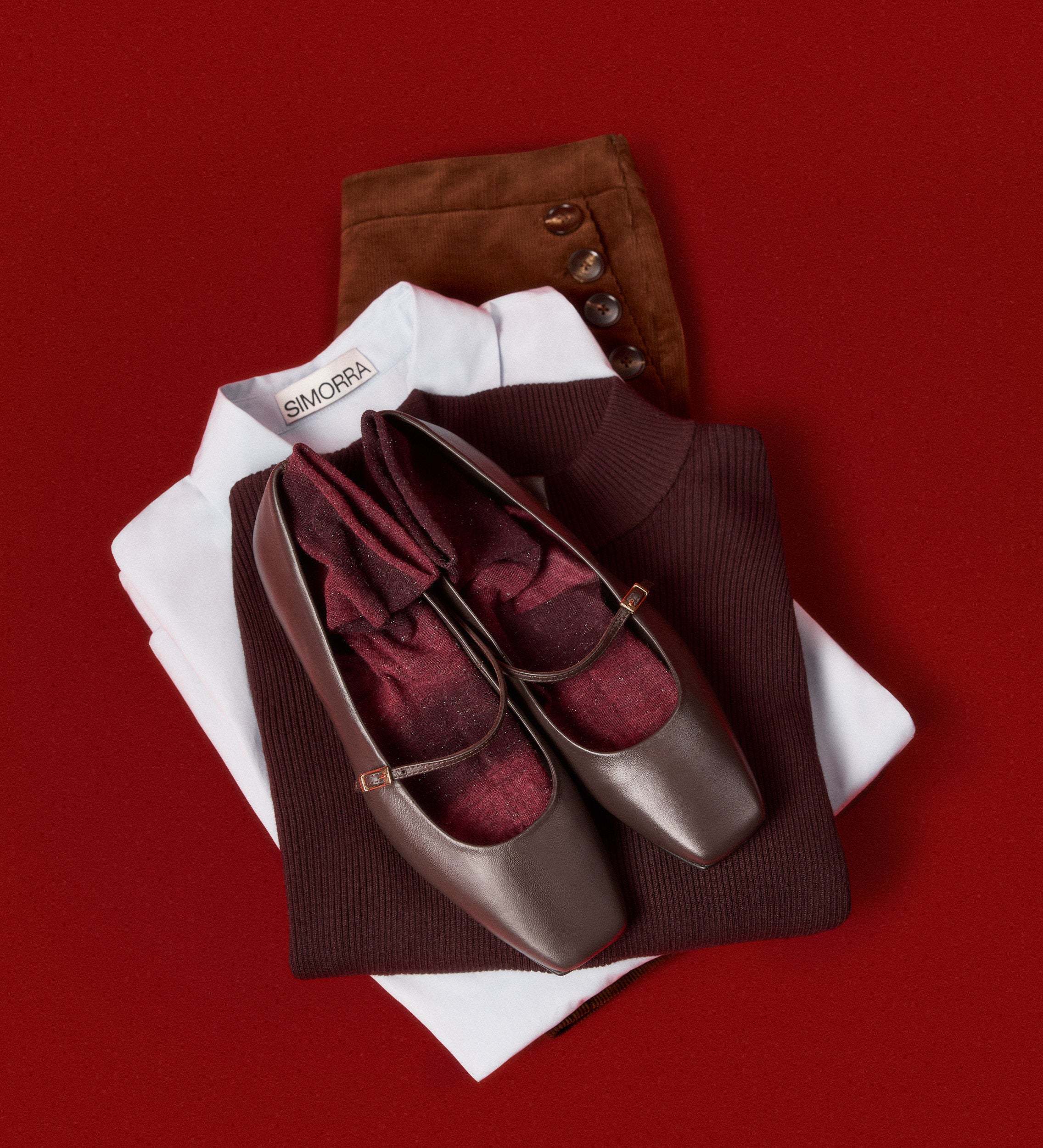 Zapato bailarina punta cuadrada