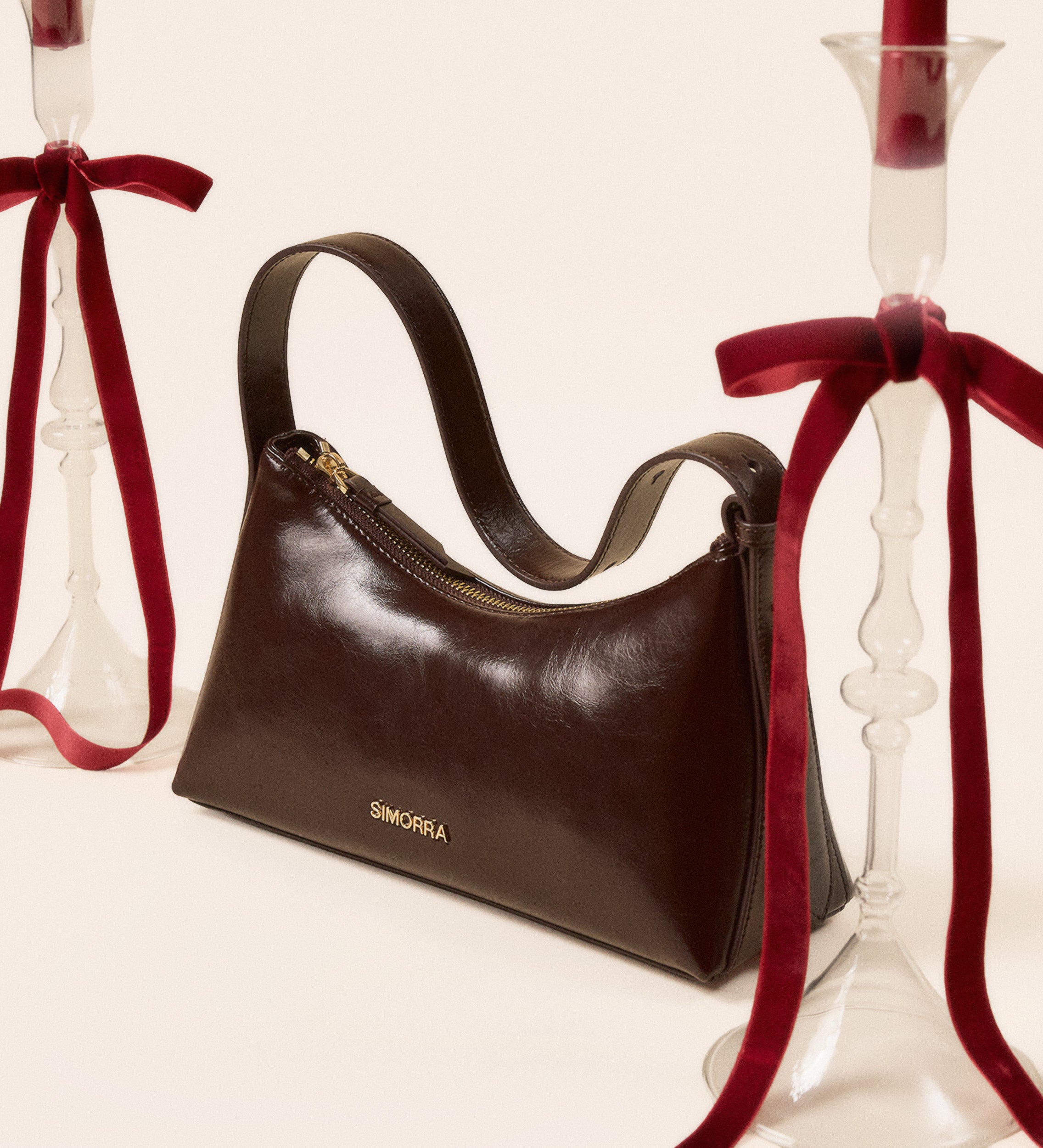 Bolso piel estilo baguette