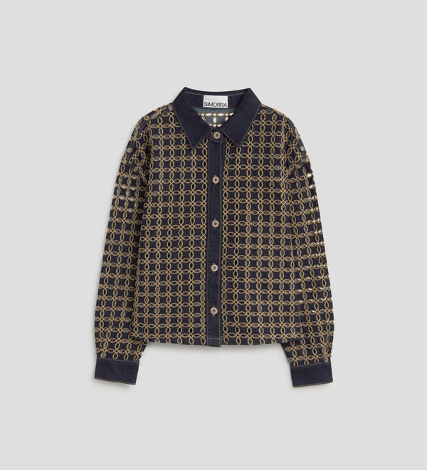 Contrast English embroidery jacket