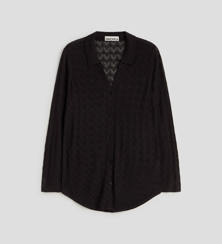 Openwork knit shirt