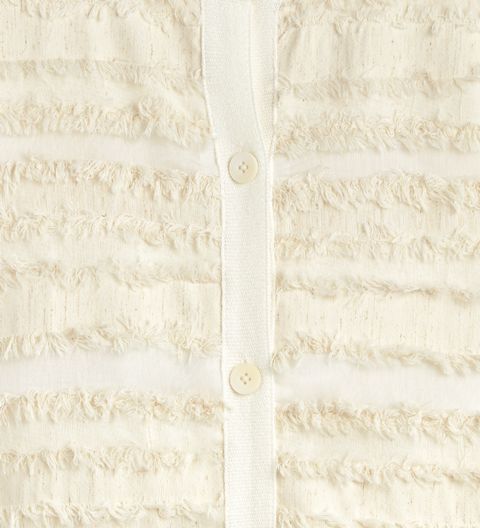 Short bi-material cardigan