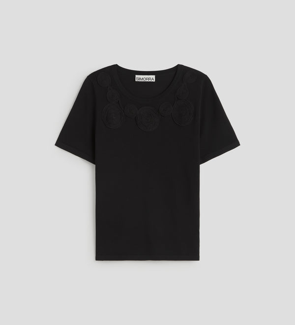 Top tricot bordado