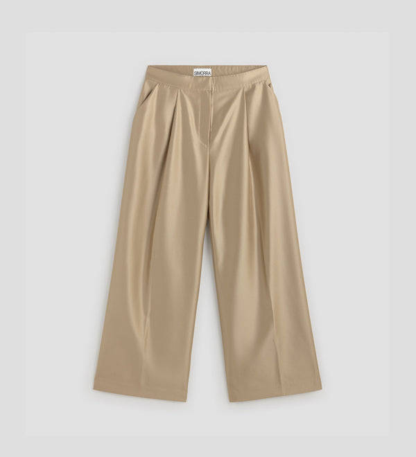 Wide pleated trousers