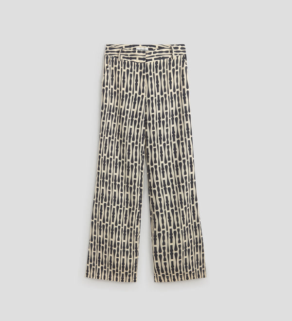 Printed long trousers