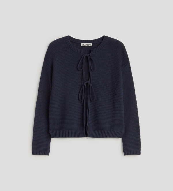 Short cardigan with bows