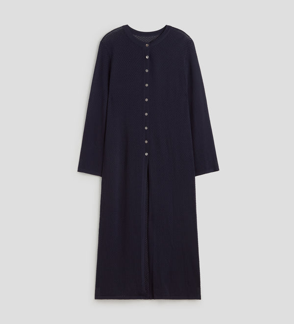 Long openwork cardigan