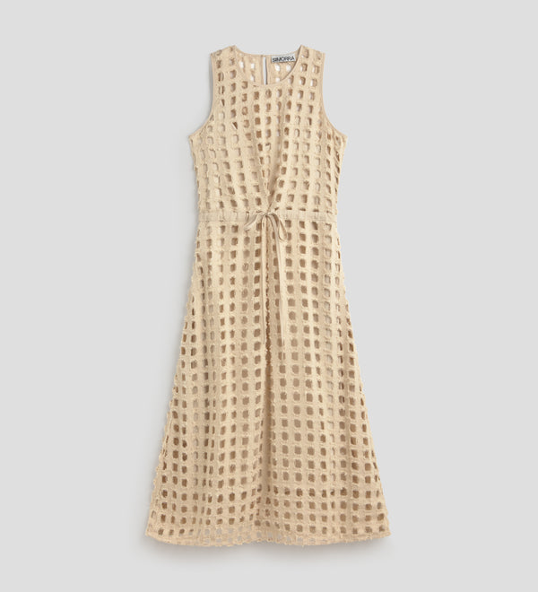 Die-cut midi dress
