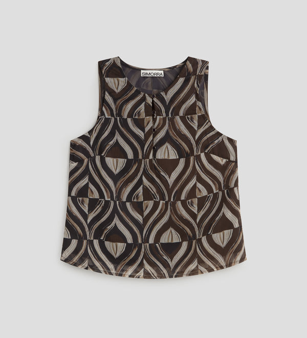Asymmetrical printed top