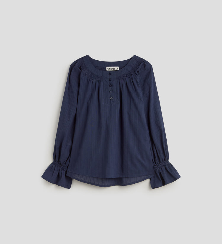 Blusa textura manga 3/4