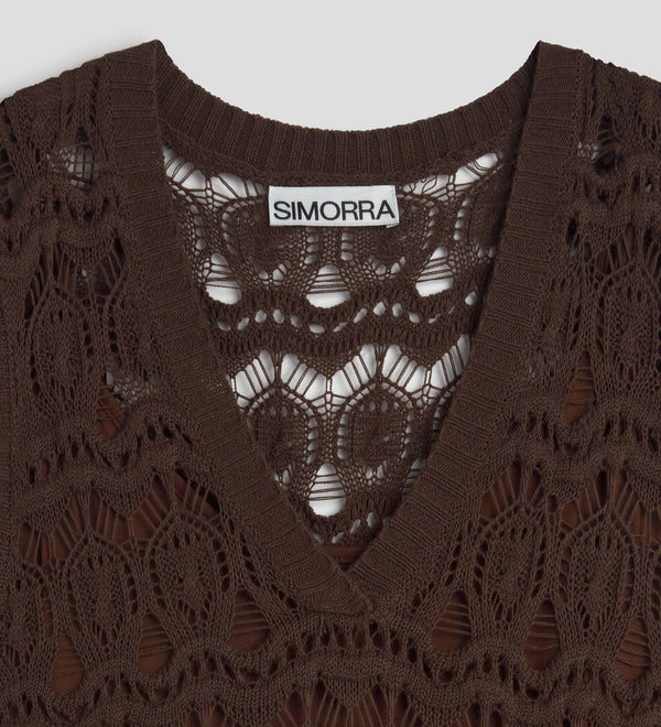 Openwork tricot dress