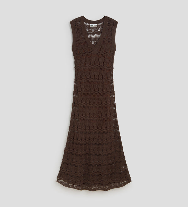 Openwork tricot dress