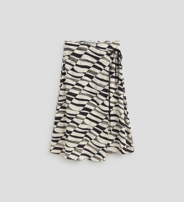Printed skirt with bows